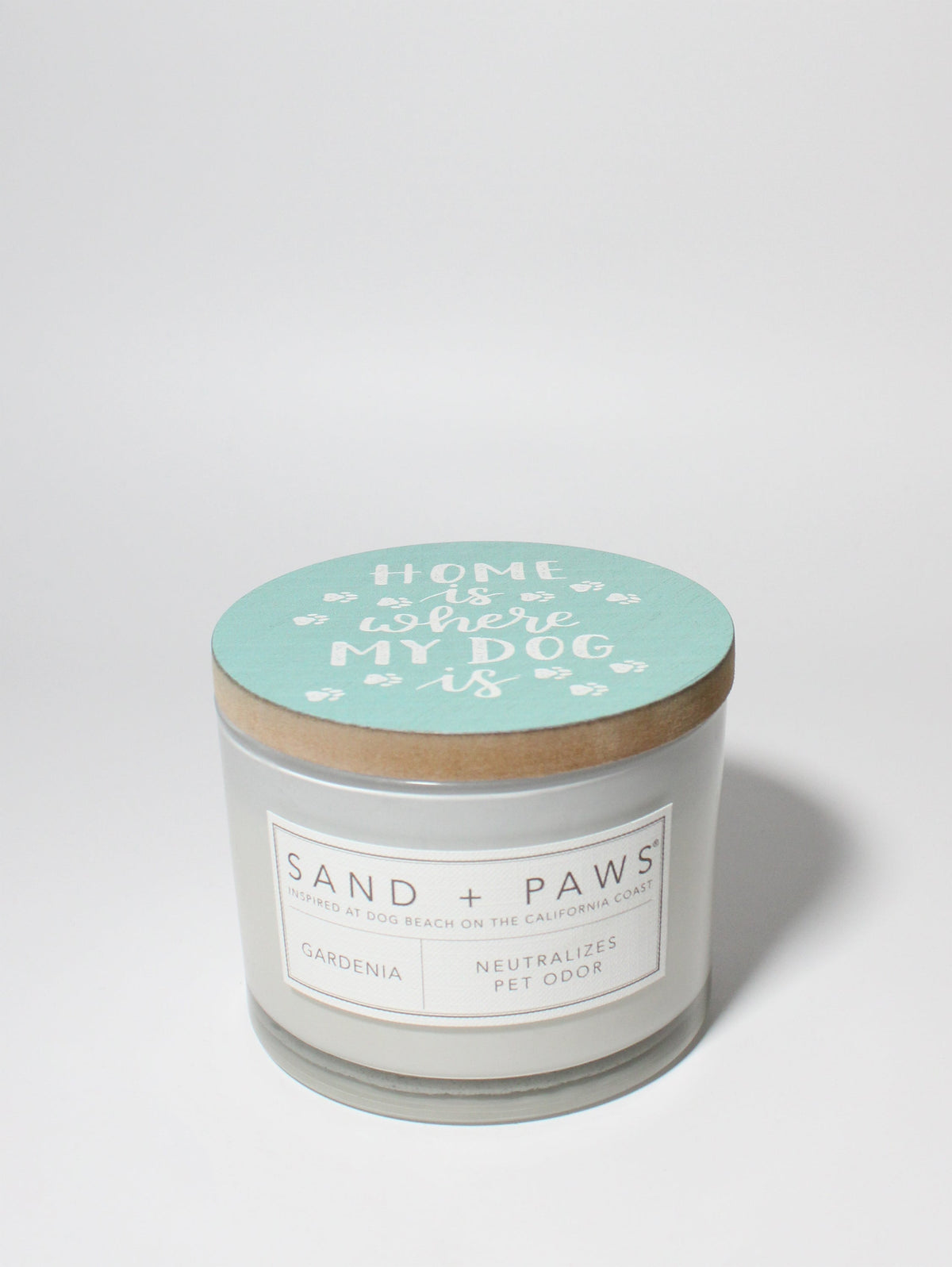 Cozy Sand + Paws Gardenia 12 oz scented candle