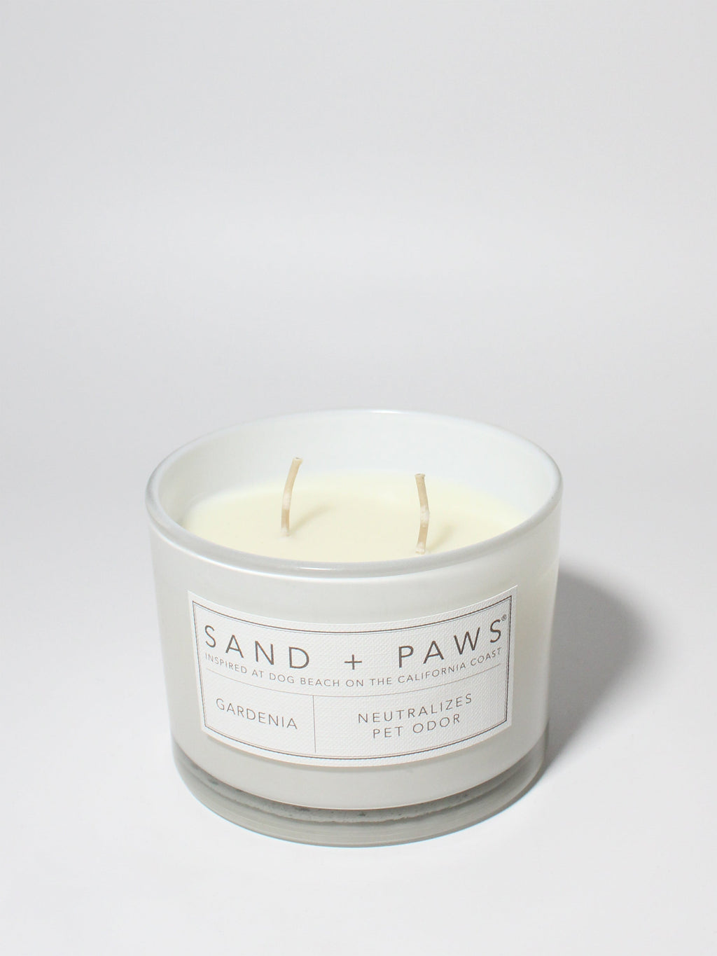 Cozy Sand + Paws Gardenia 12 oz scented candle