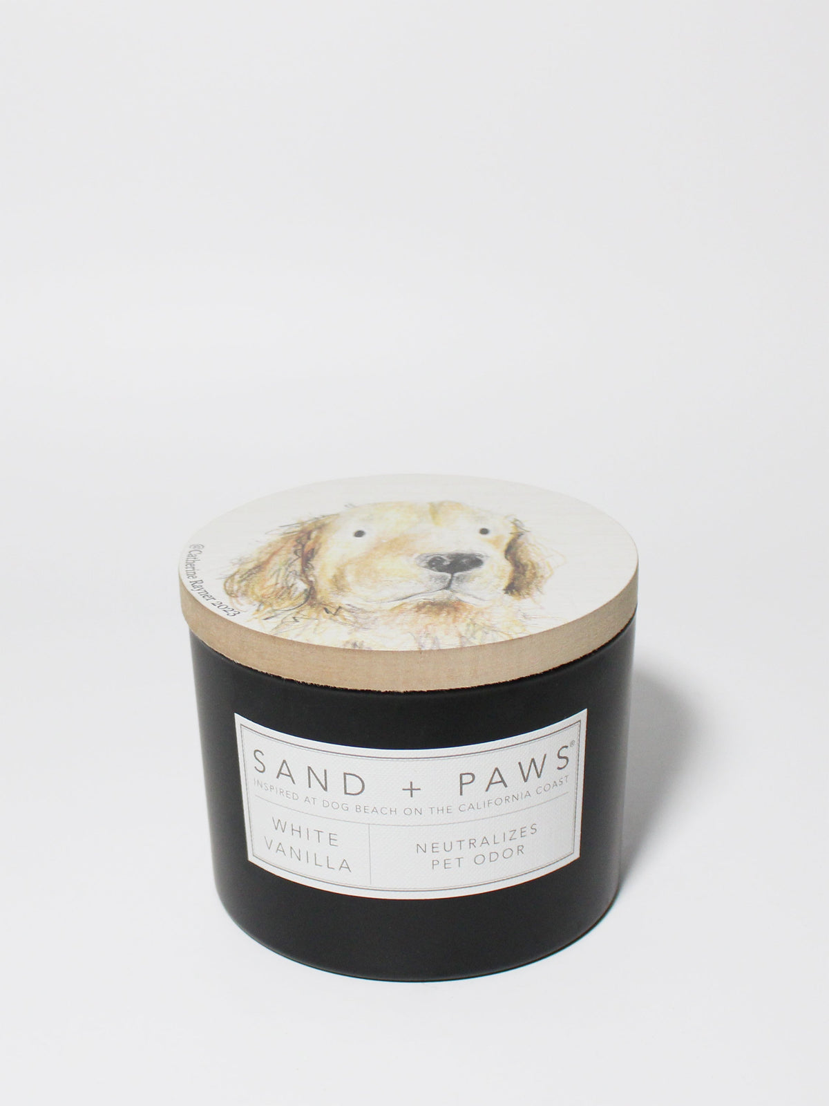 Cozy Sand + Paws White Vanilla 12 oz scented candle