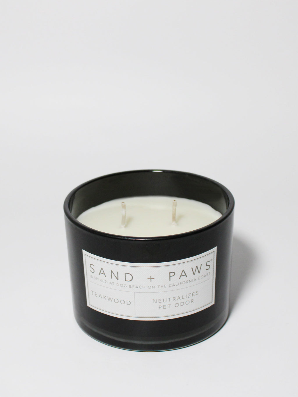 Cozy Sand + Paws Teakwood 12 oz scented candle
