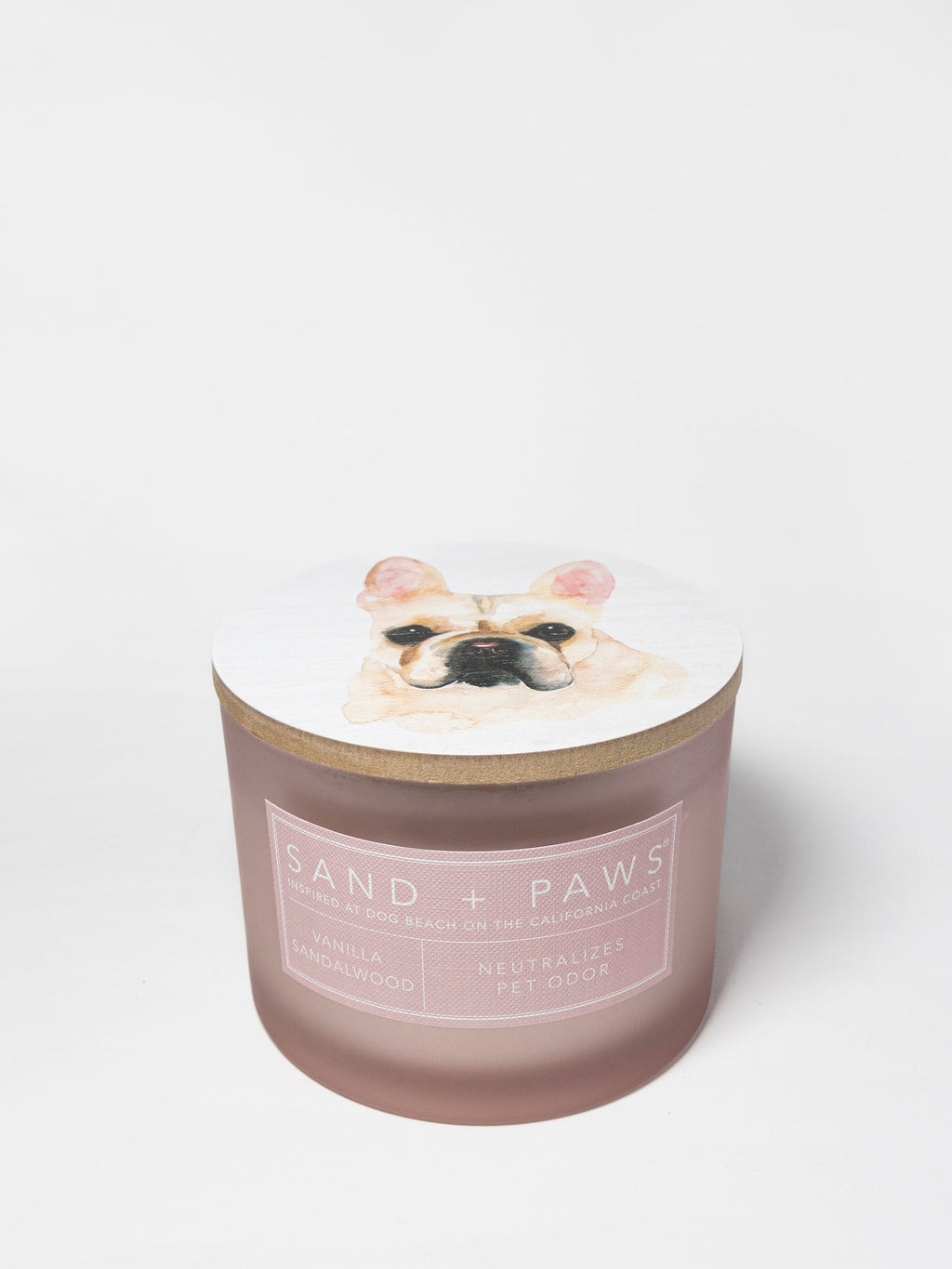 Cozy Sand + Paws Vanilla Sandalwood 12 oz scented candle