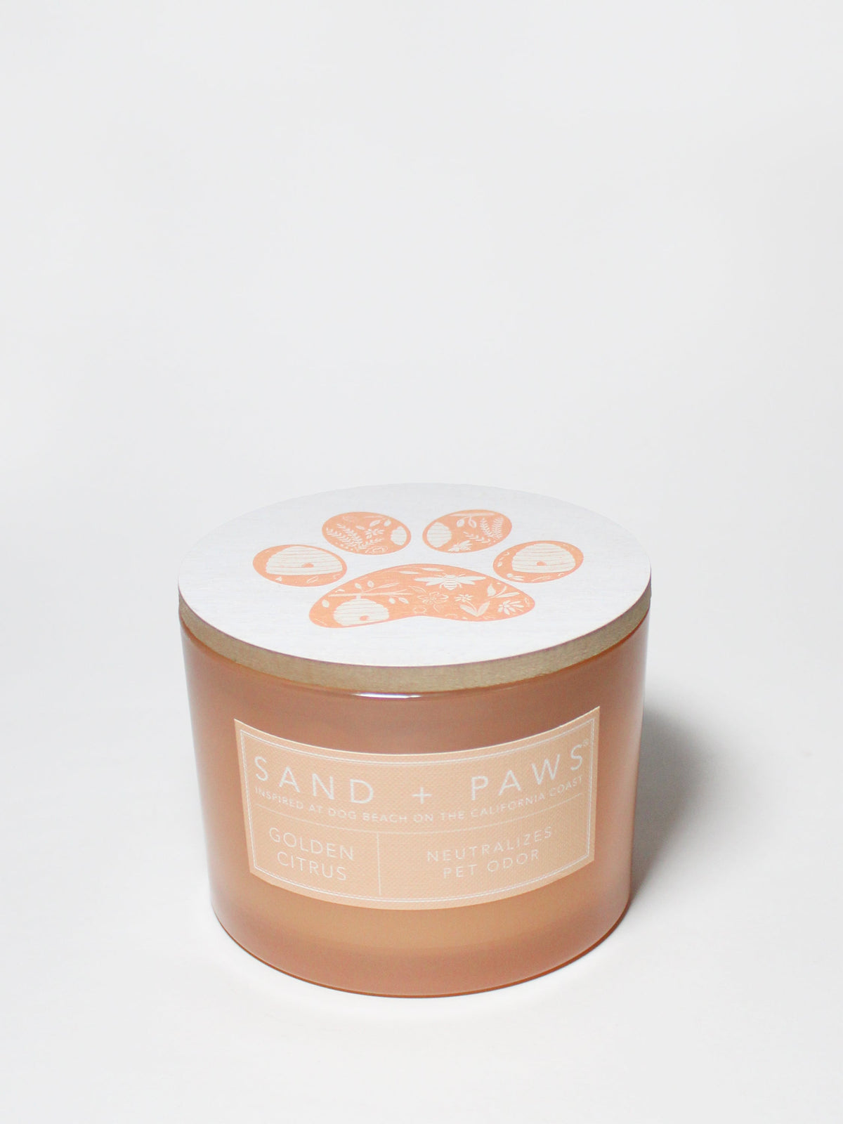 Cozy Sand + Paws Golden Citrus 12 oz scented candle