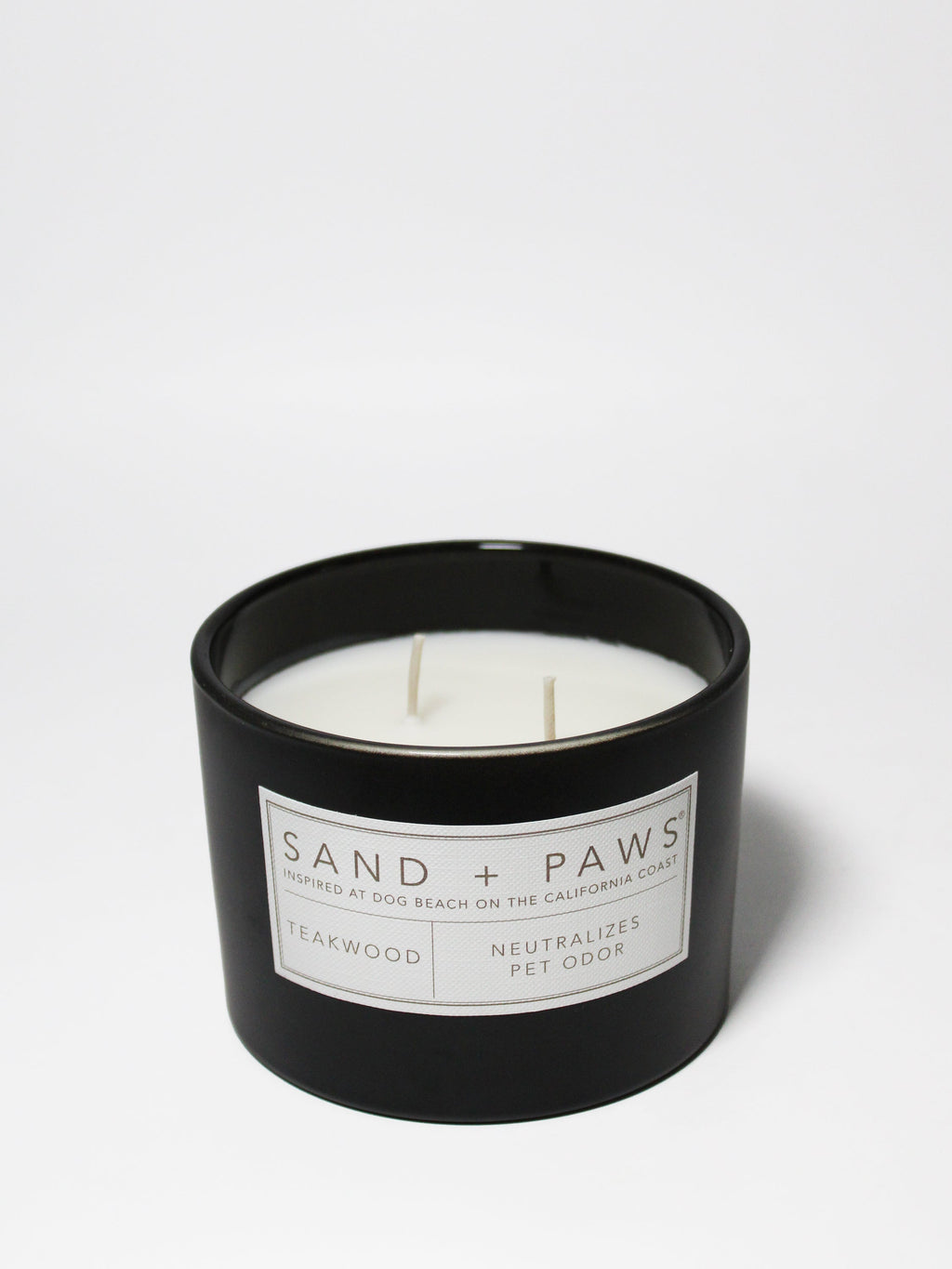 Cozy Sand + Paws Teakwood 12 oz scented candle