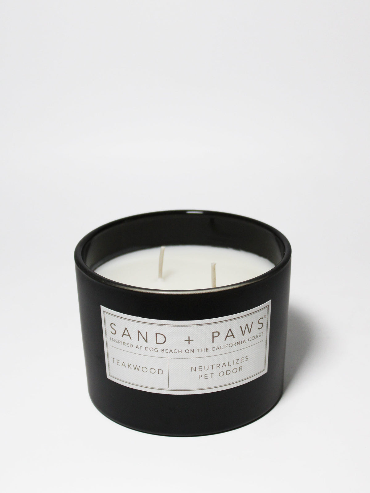 Cozy Sand + Paws Teakwood 12 oz scented candle