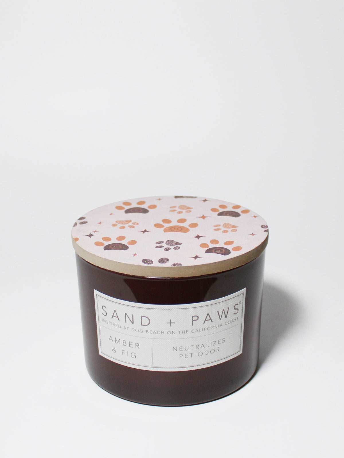 Cozy Sand + Paws Amber & Fig 12 oz scented candle