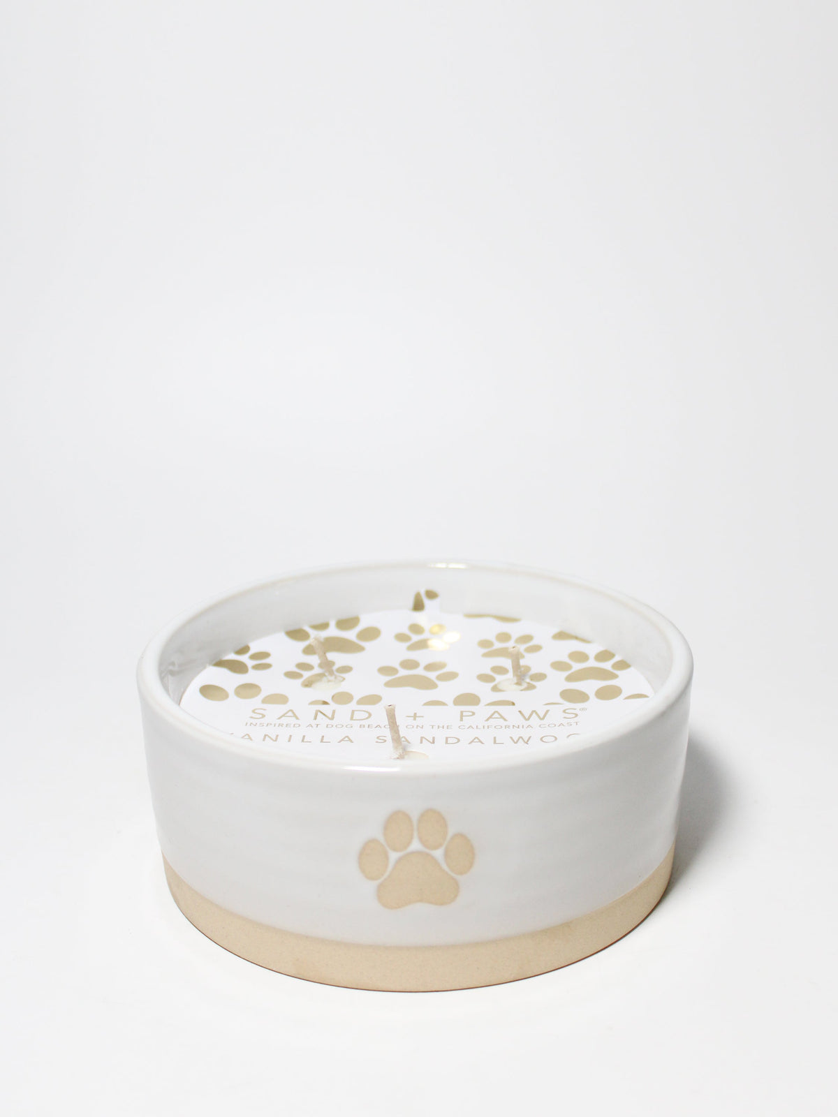 Cozy Sand + Paws Vanilla Sandalwood 12 oz scented candle
