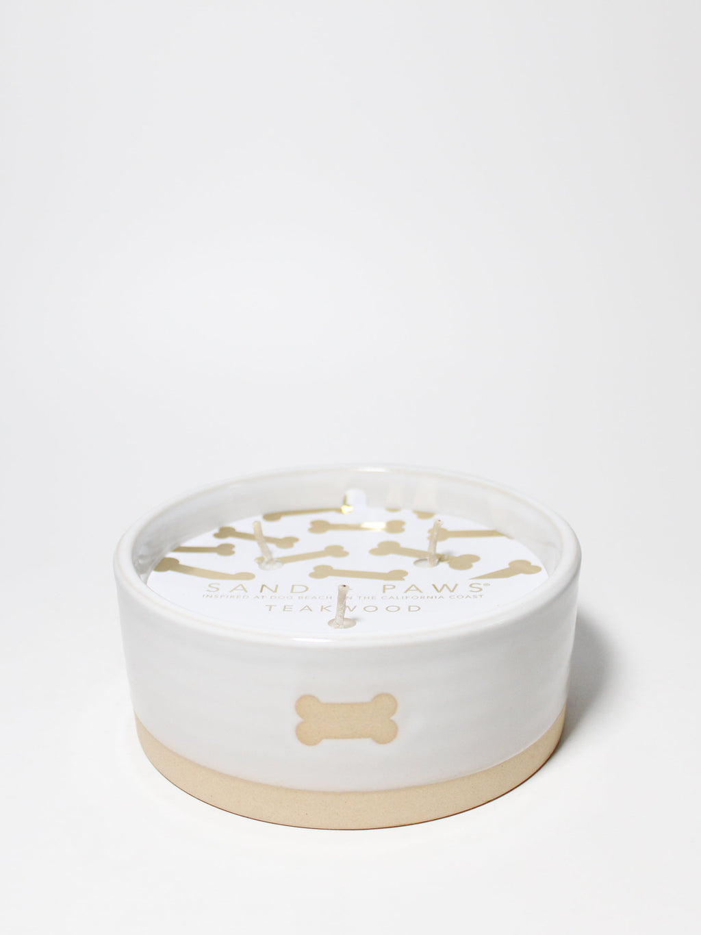 Cozy Sand + Paws Teakwood 12 oz scented candle