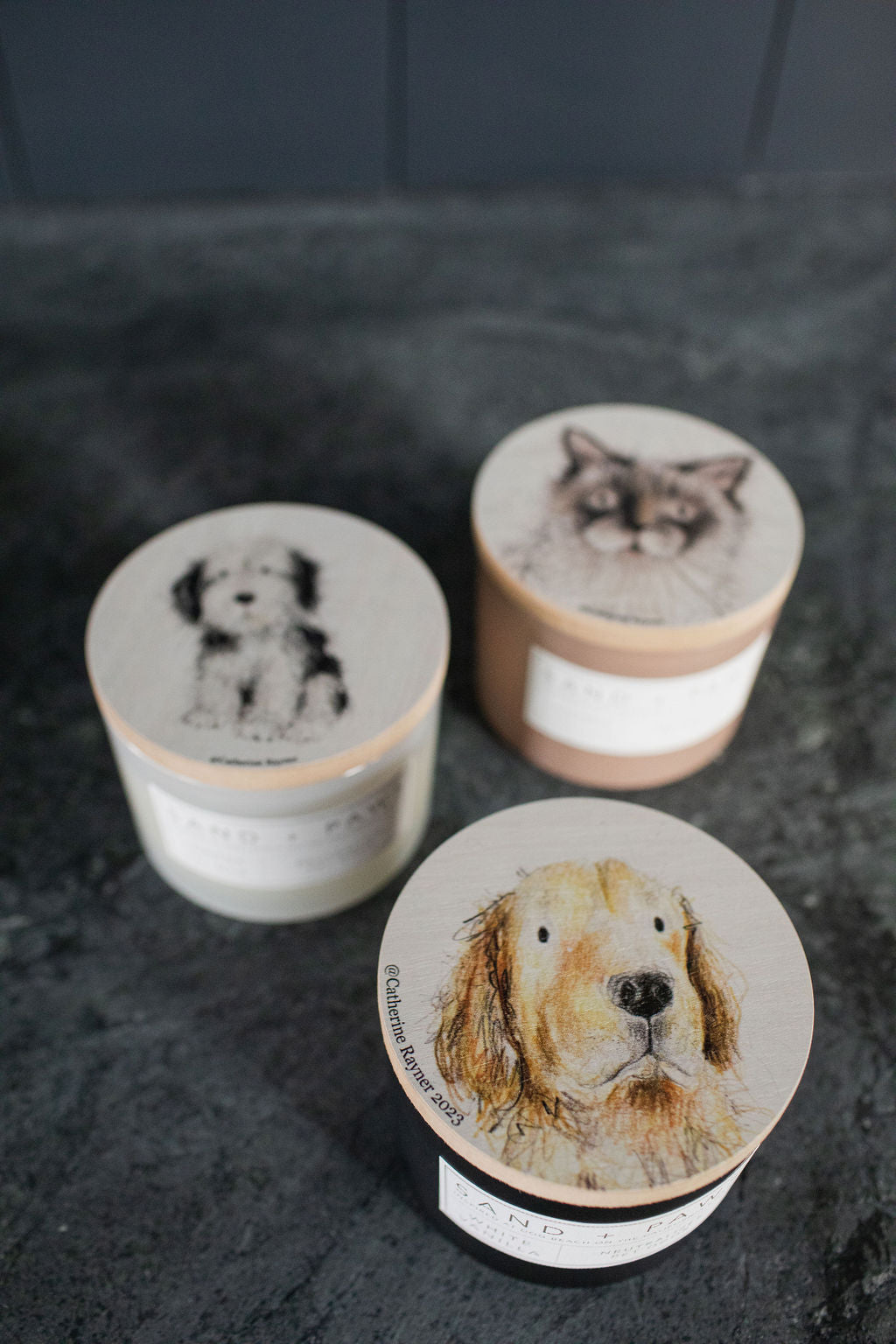 Cozy Sand + Paws White Vanilla 12 oz scented candle