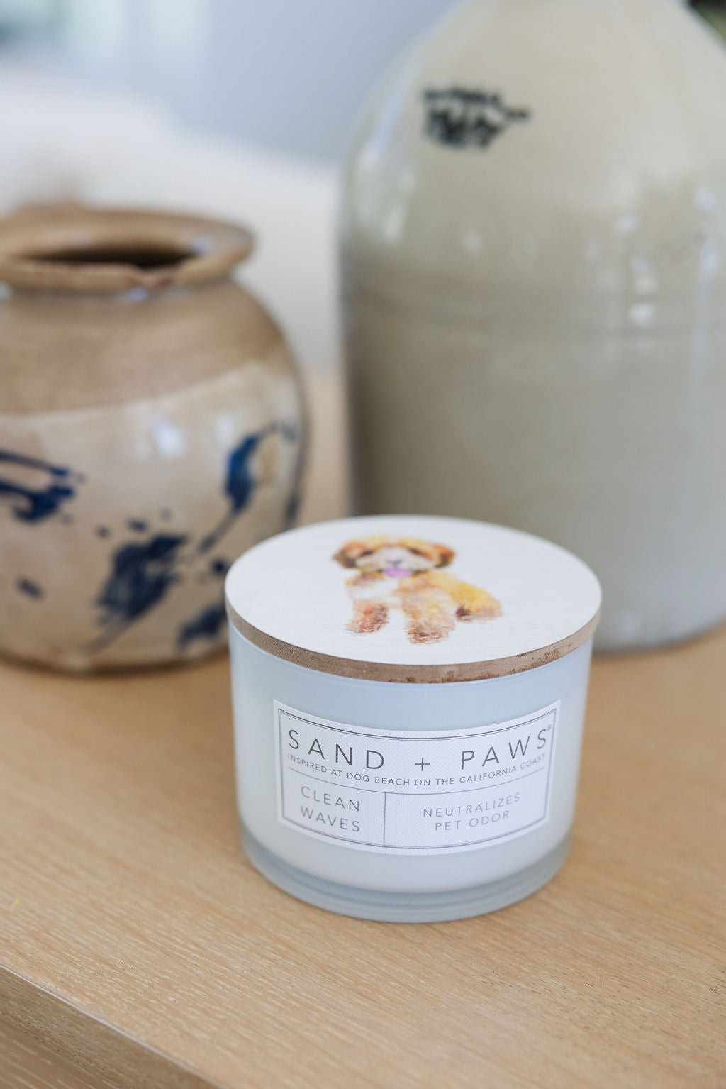 Cozy Sand + Paws Clean Waves 12 oz scented candle