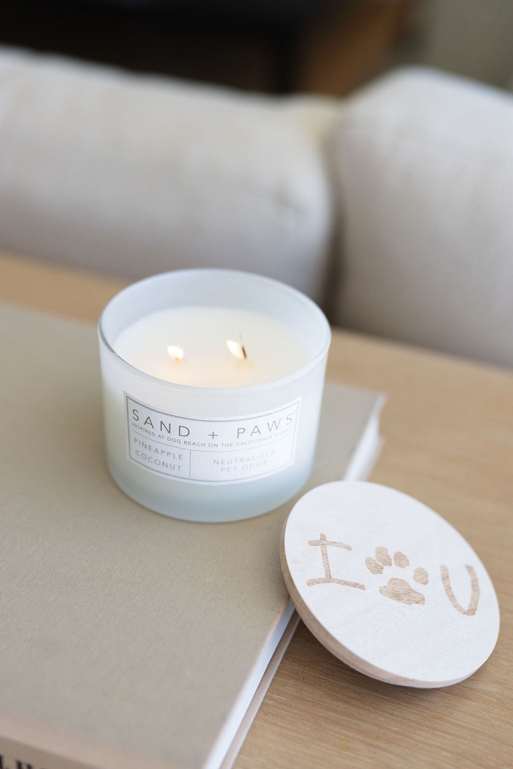 Cozy Sand + Paws Pineapple Coconut 12 oz scented candle