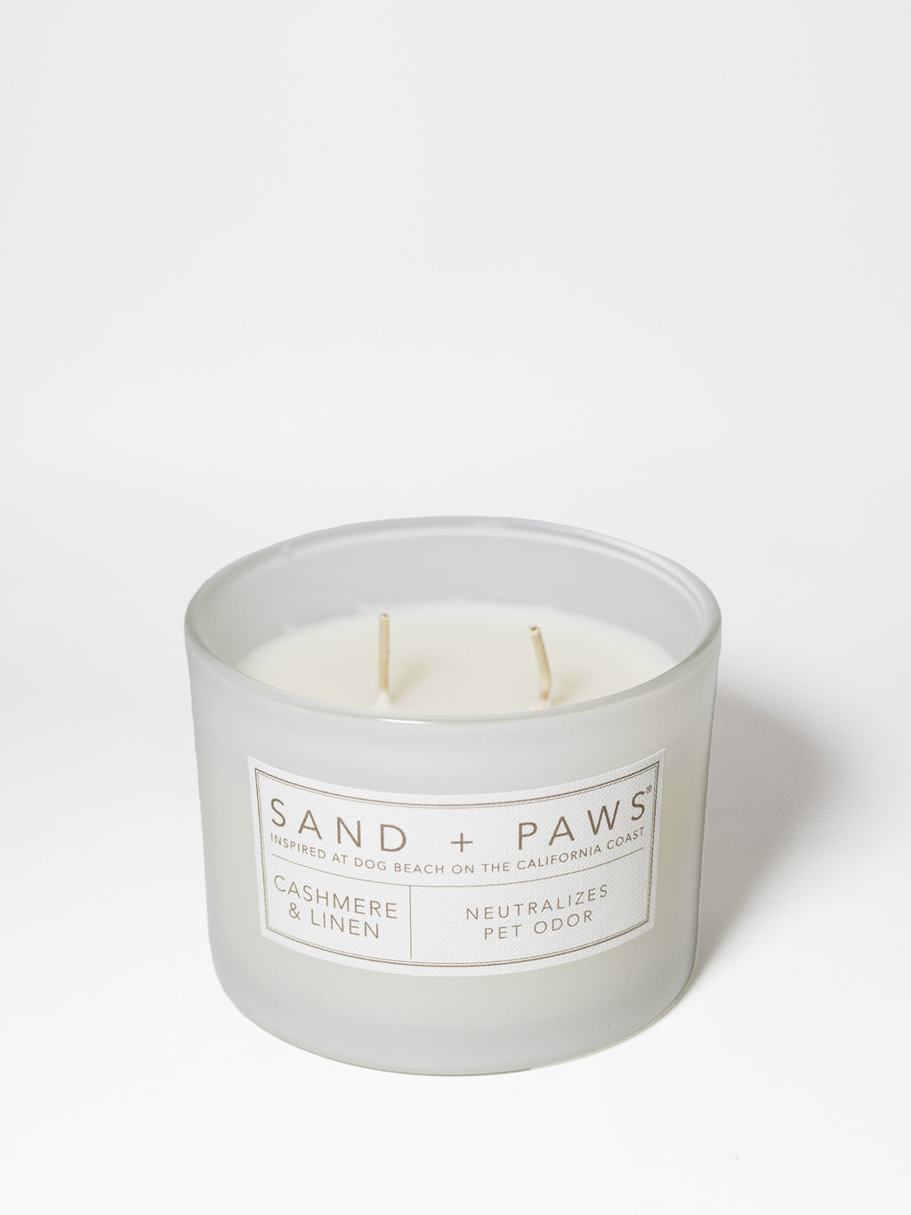 Cozy Sand + Paws Cashmere & Linen 12 oz scented candle