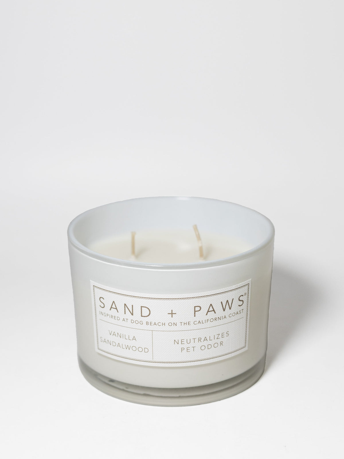 Cozy Sand + Paws Vanilla Sandalwood 12 oz scented candle