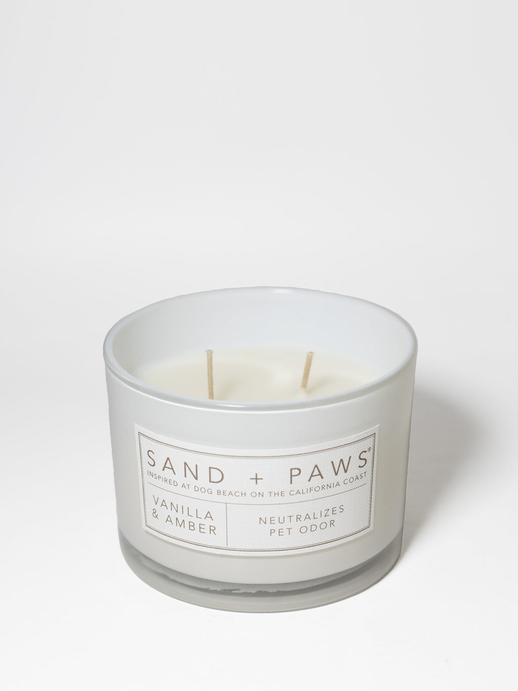 Cozy Sand + Paws Vanilla & Amber 12 oz scented candle