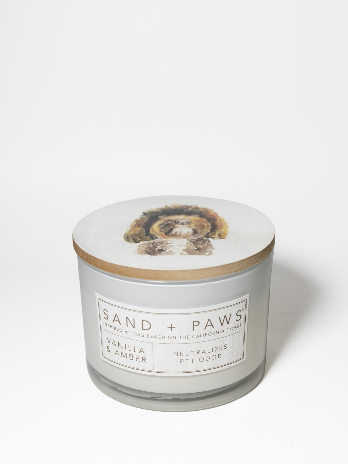Cozy Sand + Paws Vanilla & Amber 12 oz scented candle