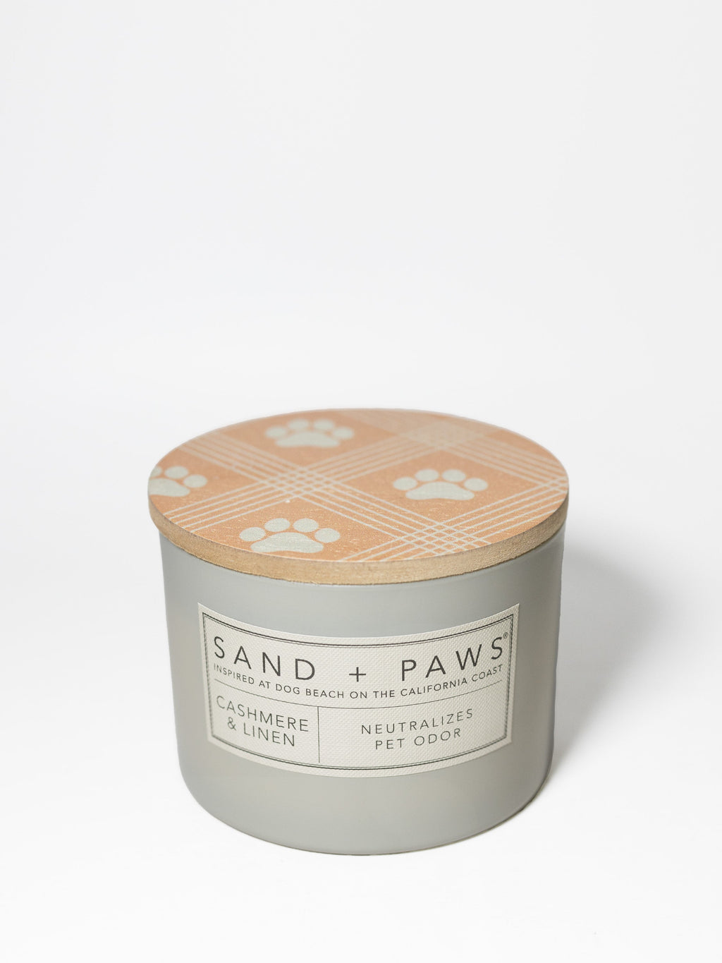 Cozy Sand + Paws Cashmere & Linen 12 oz scented candle