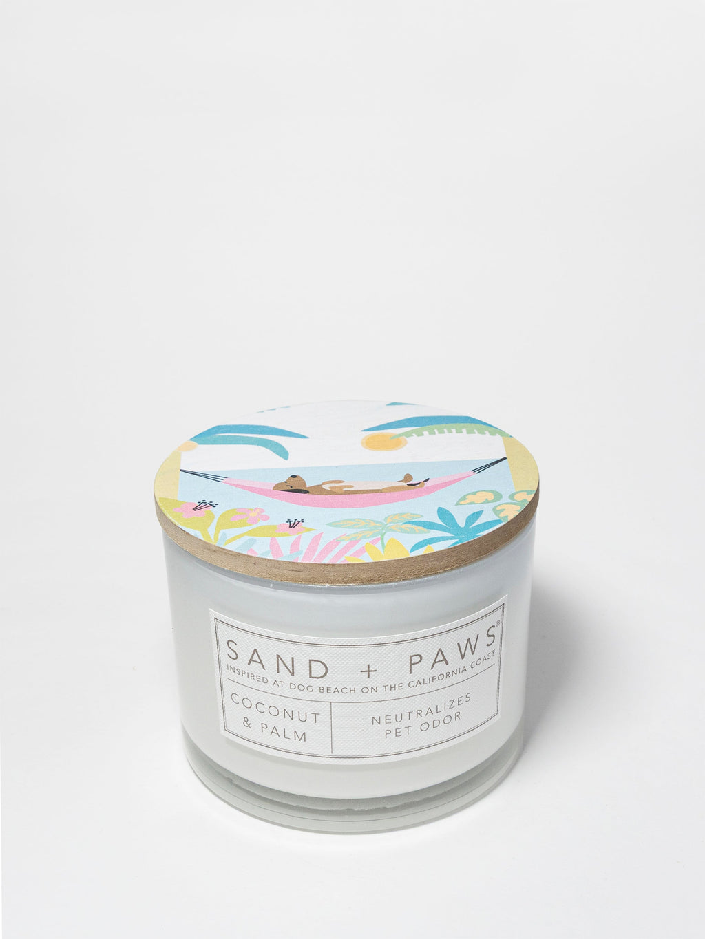 Cozy Sand + Paws Coconut & Palm 12 oz scented candle