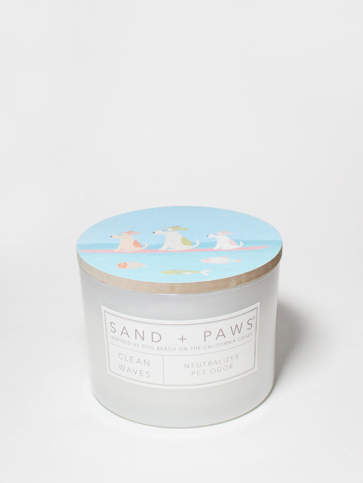 Cozy Sand + Paws Clean Waves 12 oz scented candle