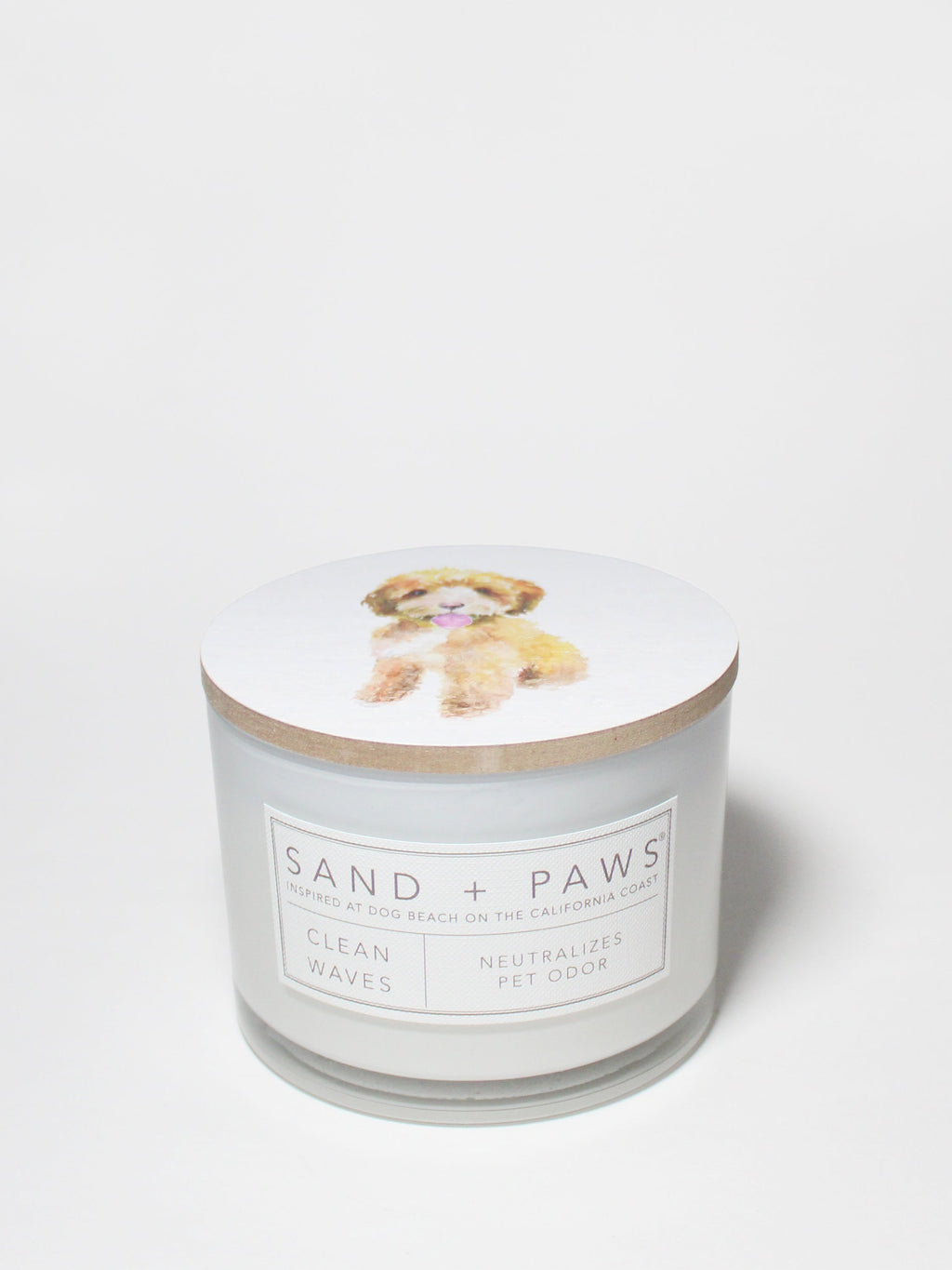 Cozy Sand + Paws Clean Waves 12 oz scented candle