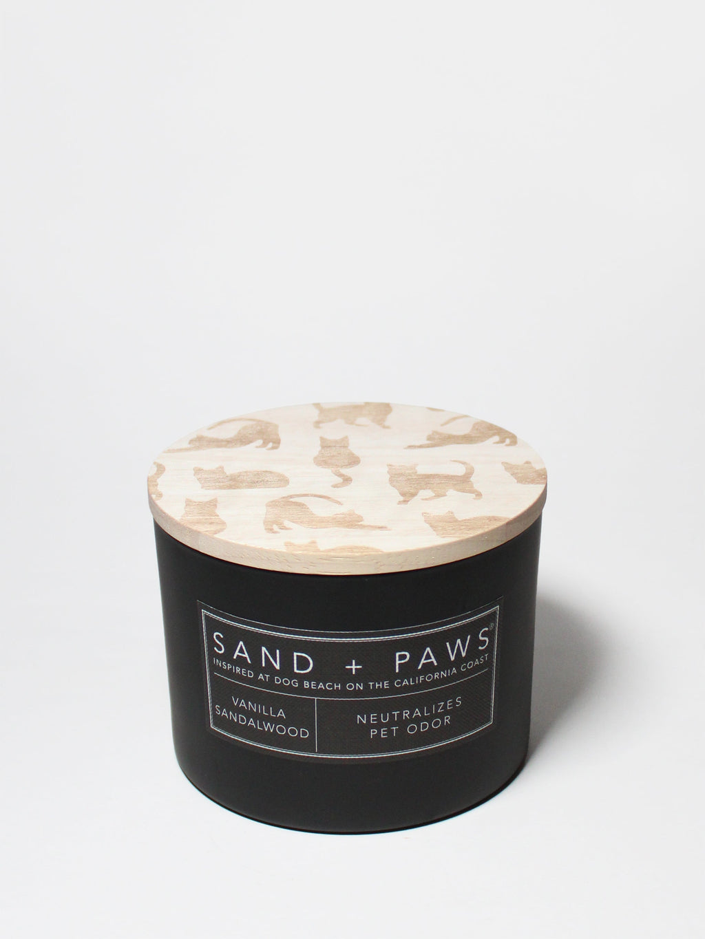 Cozy Sand + Paws Vanilla Sandalwood 12 oz scented candle