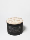 Cozy Sand + Paws Vanilla Sandalwood 12 oz scented candle