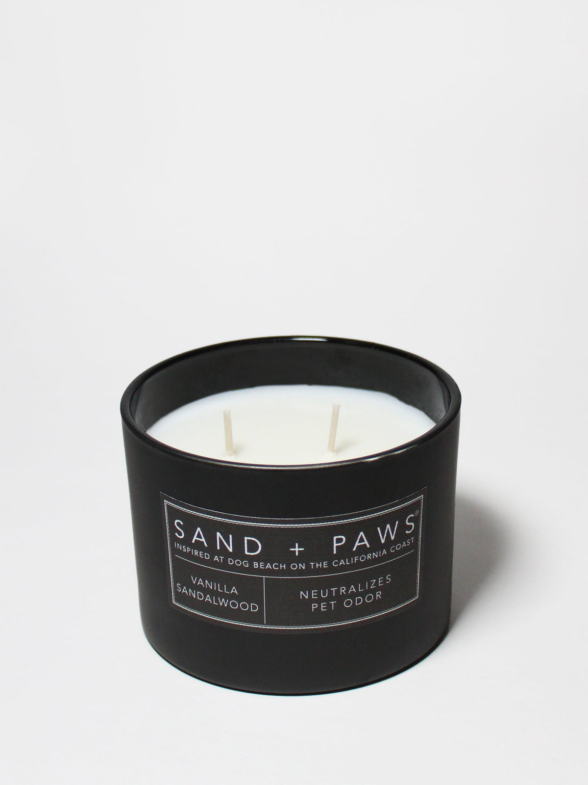 Cozy Sand + Paws Vanilla Sandalwood 12 oz scented candle